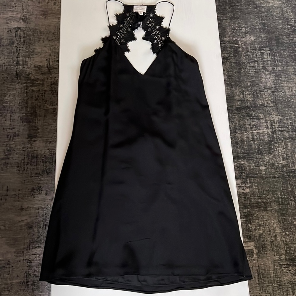 Cami NYC silk & lace open back dress